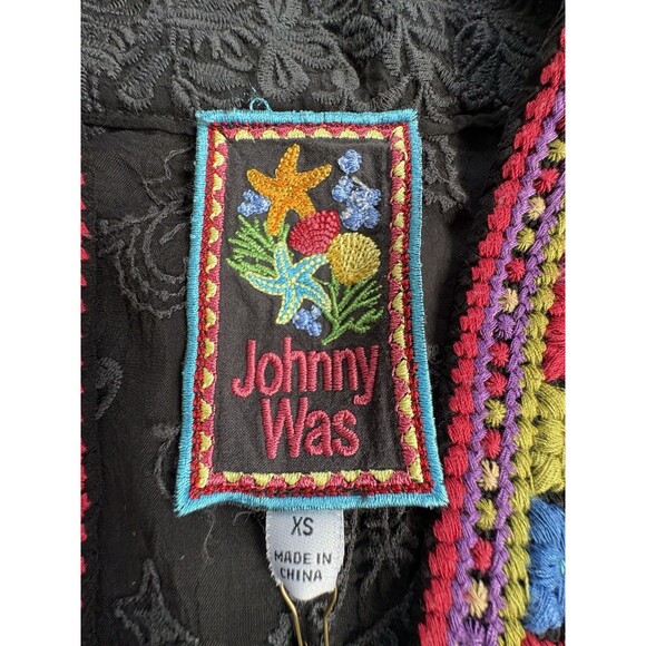 Johnny Was Star Danica Short Kimono Large Black Print Embroidered Jacket $388 - Picture 13 of 13